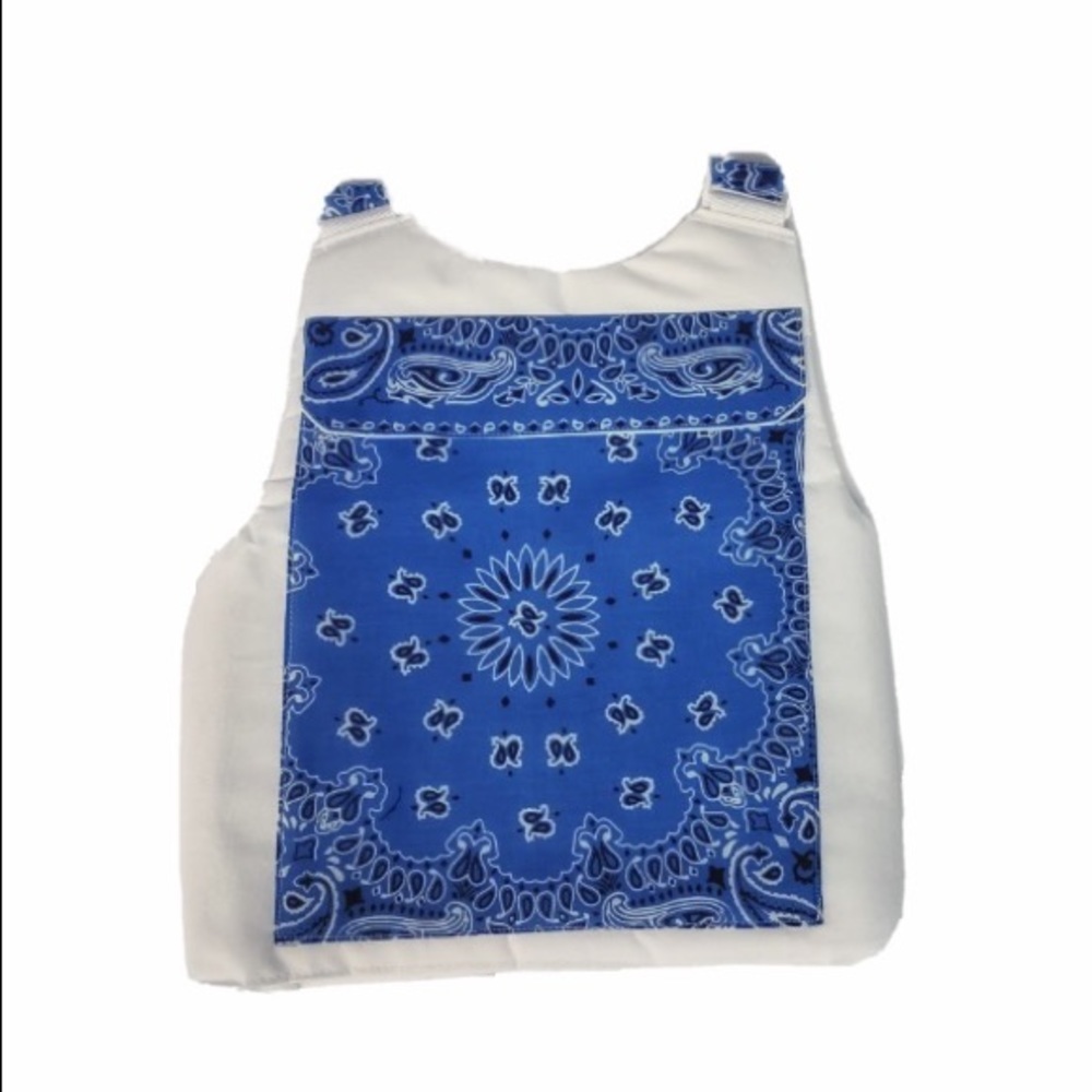 Blue/ White Handmade Bandana Protection Vest - Picture 2 of 2